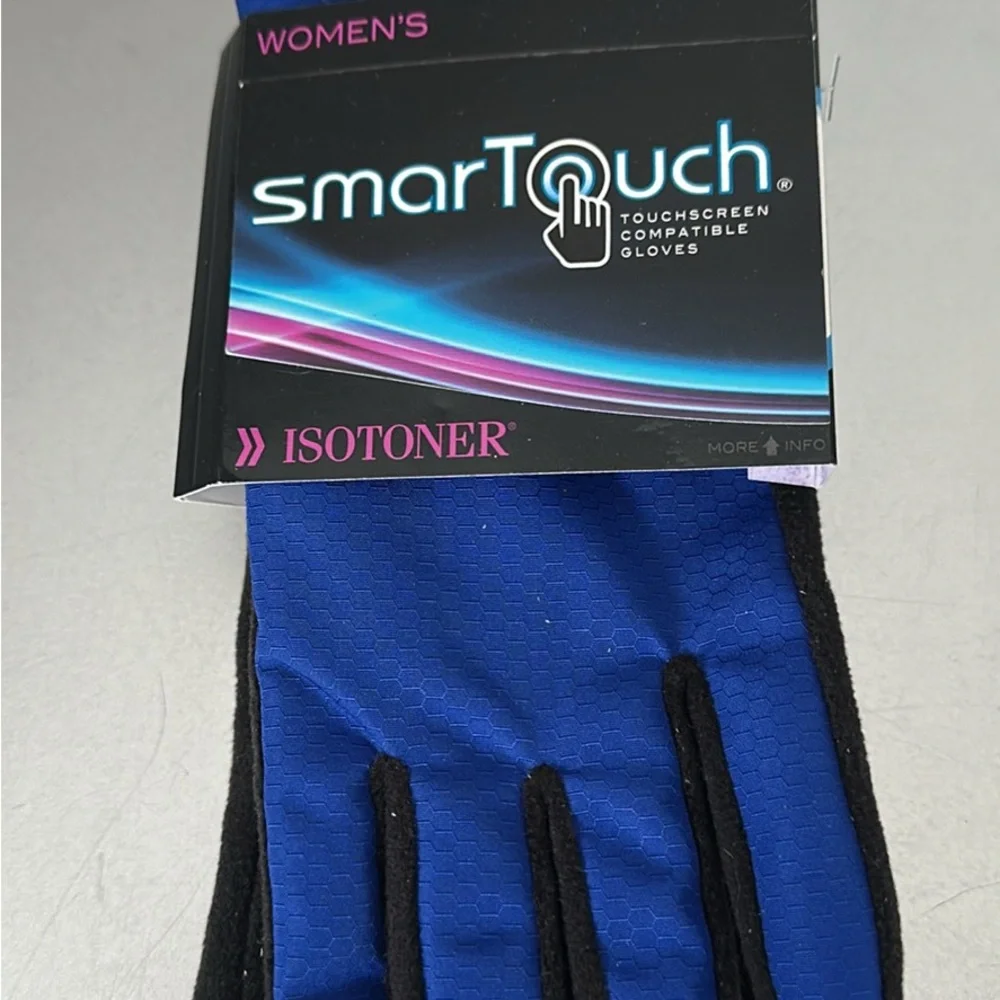 Isotoner Women's Blue and Black SmartTouch Gloves